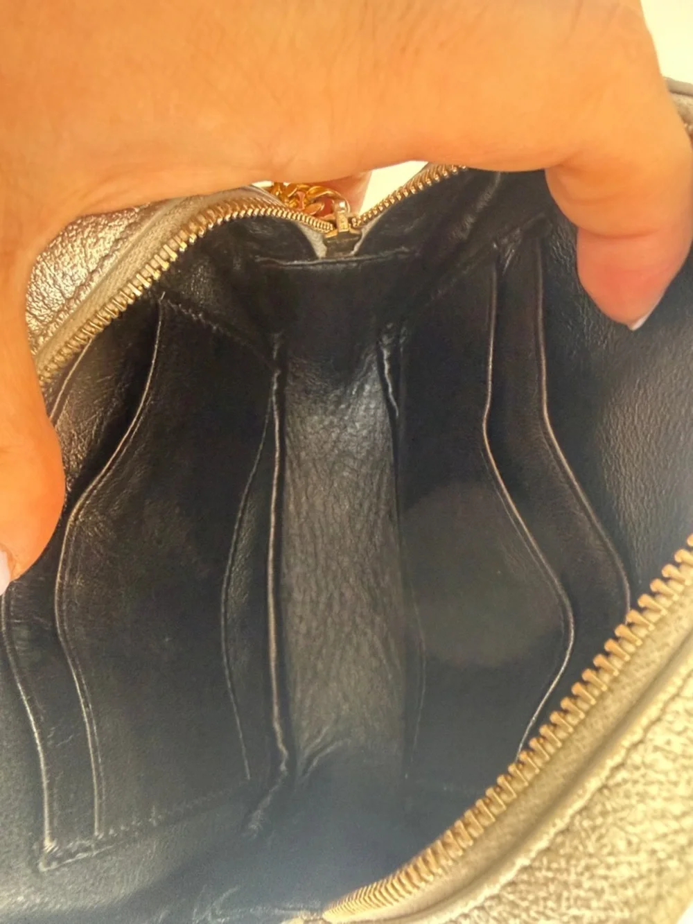 Saint Laurent Metallic Silver Camera Crossbody with Fringe Zipper Pull